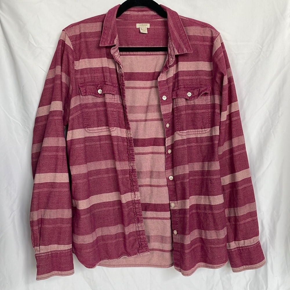 EUC 💙 JCREW Striped Women’s Flannel